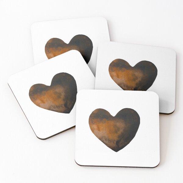 Item preview, Heart dark brown hand drawn watercolor isolated designed and sold by Yana Mustafina | Boho Soulful Designs.