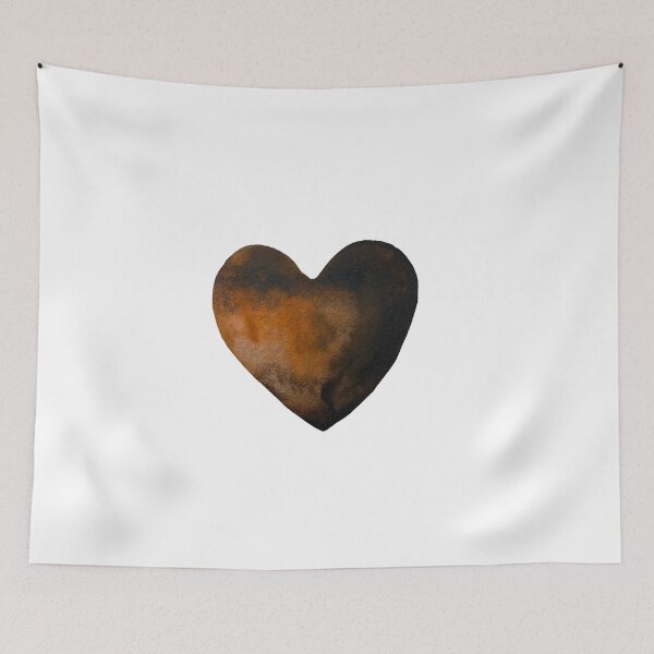 Item preview, Heart dark brown hand drawn watercolor isolated designed and sold by Yana Mustafina | Boho Soulful Designs.