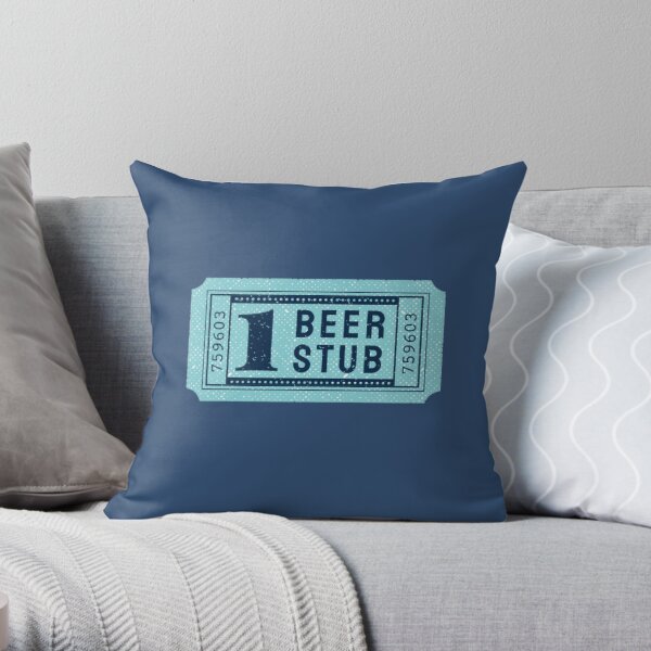 Beer stub ticket Throw Pillow