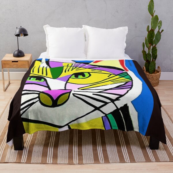 Item preview, Colorful, abstract cat wall art as prints, on canvas, or large posters. Wall art decor for your home. Choice of print sizes. designed and sold by JoelsCorner.