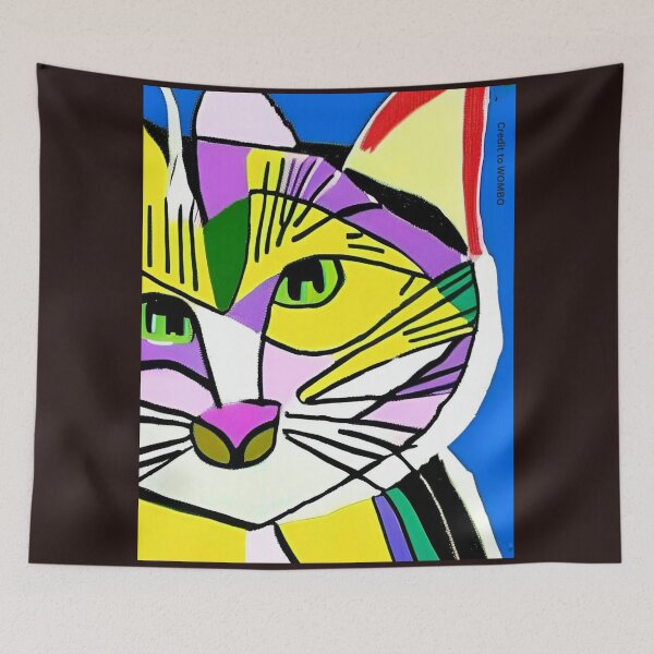 Item preview, Colorful, abstract cat wall art as prints, on canvas, or large posters. Wall art decor for your home. Choice of print sizes. designed and sold by JoelsCorner.