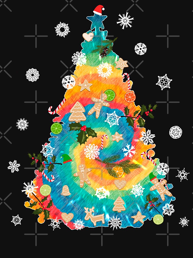 Tie Dye Christmas Tree Art, Colorful Tye Dye Design Photographic Print  for Sale by melsens