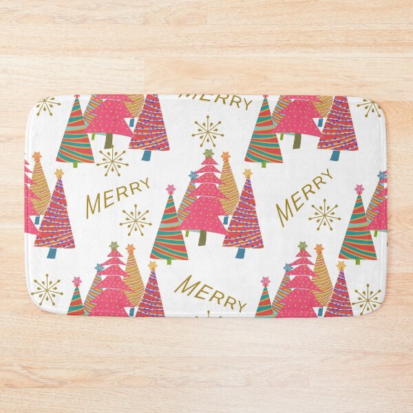 Item preview, Merry Merry Christmas Trees on White designed and sold by ArtFabric.