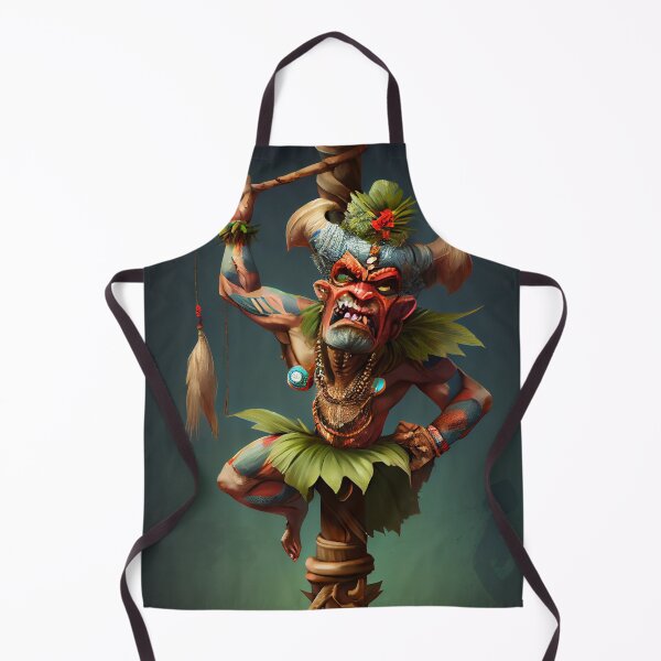 Item preview, Evil Tiki Sitting on Top of a Totem Pole Digital Painting designed and sold by CodeAndColors.