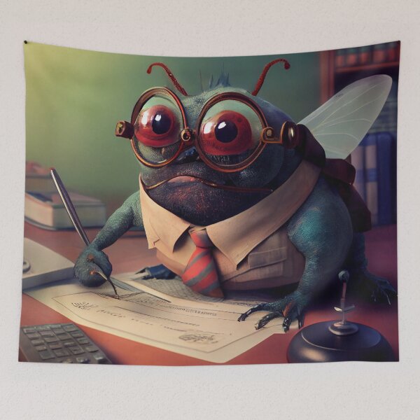 Item preview, Just a Fly Doing His Taxes Digital Painting designed and sold by CodeAndColors.