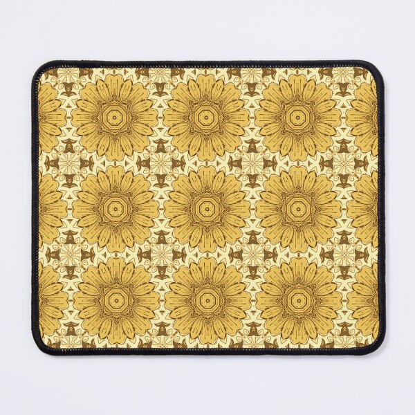 Item preview, Geometric Daisy Pattern in Mustard Gold designed and sold by Marymarice.