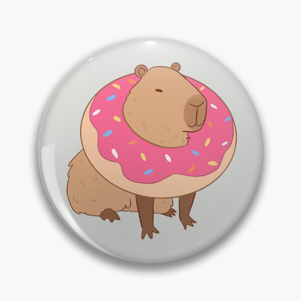 Item preview, Cute funny capybara with a doughnut for capybara lovers designed and sold by Yarafantasyart.