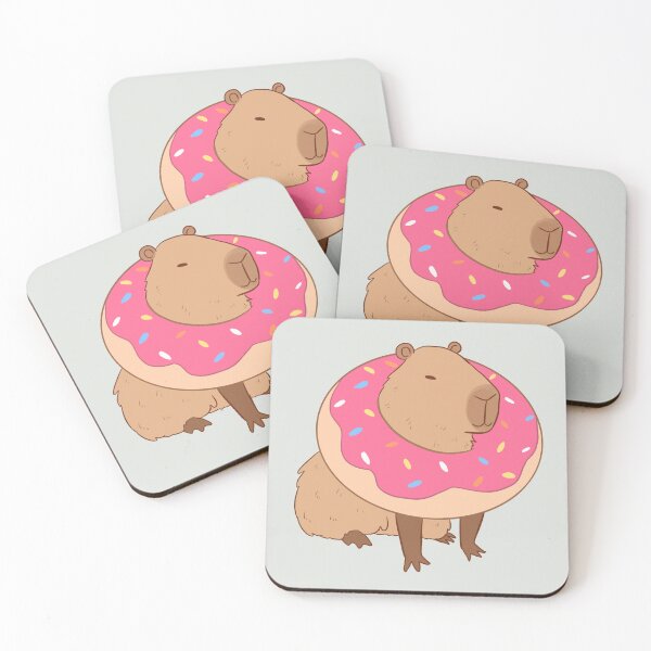 Item preview, Cute funny capybara with a doughnut for capybara lovers designed and sold by Yarafantasyart.