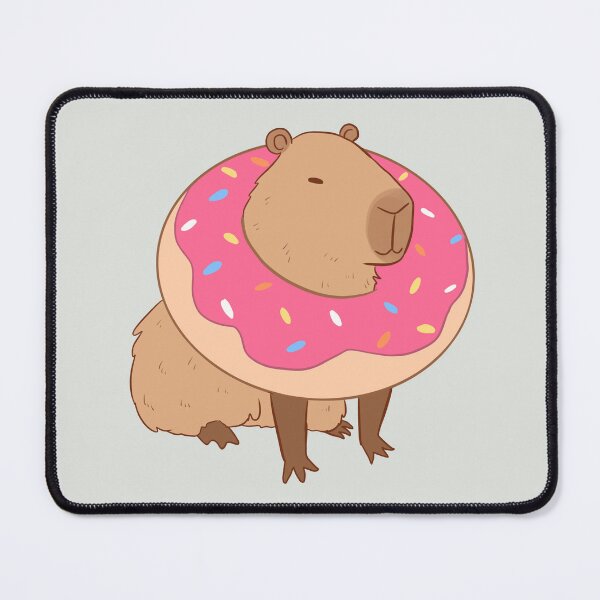 Item preview, Cute funny capybara with a doughnut for capybara lovers designed and sold by Yarafantasyart.