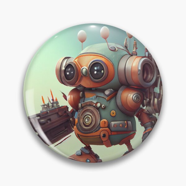 Artikelvorschau, Small Robot Adventurer in a Desert Digital Painting entworfen und verkauft von CodeAndColors.