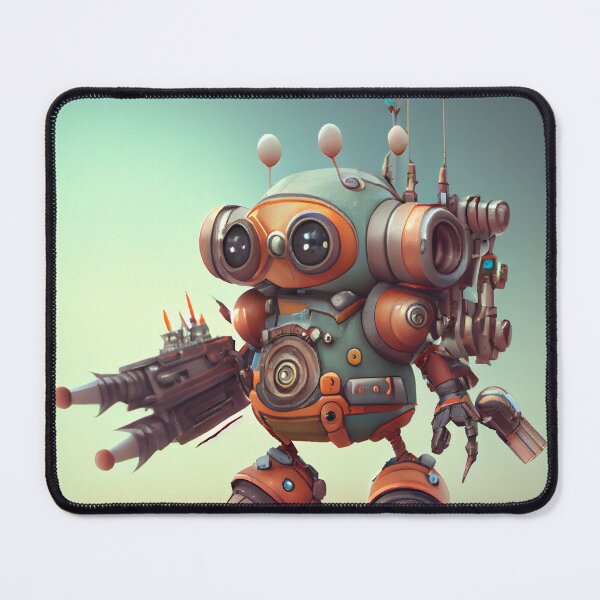 Item preview, Small Robot Adventurer in a Desert Digital Painting designed and sold by CodeAndColors.