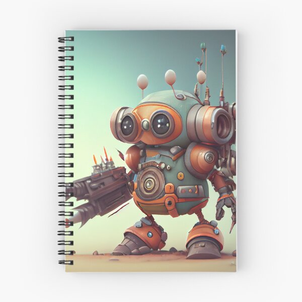 Item preview, Small Robot Adventurer in a Desert Digital Painting designed and sold by CodeAndColors.