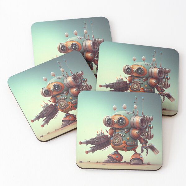 Item preview, Small Robot Adventurer in a Desert Digital Painting designed and sold by CodeAndColors.