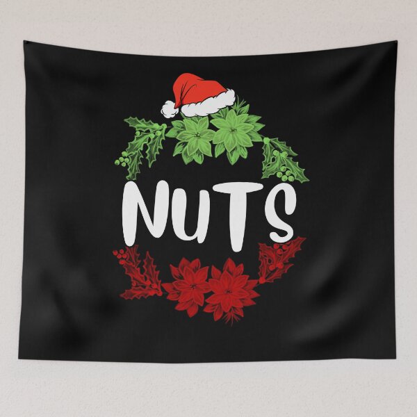 Item preview, Christmas Chest Nuts Green and Red Typography designed and sold by Gym Beasts ⭐⭐⭐⭐⭐.