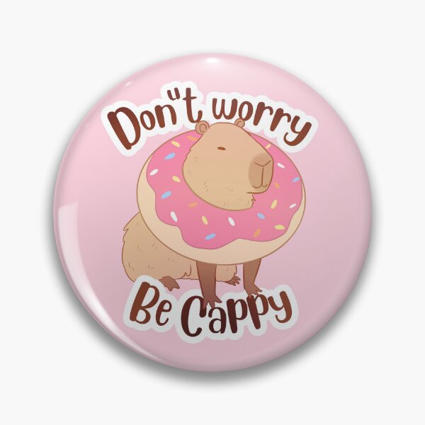 Item preview, Donut worry be cappy - don't worry be happy cute Capybara illustration for capybara lovers designed and sold by Yarafantasyart.