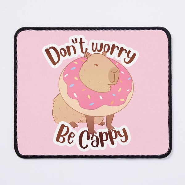 Item preview, Donut worry be cappy - don't worry be happy cute Capybara illustration for capybara lovers designed and sold by Yarafantasyart.