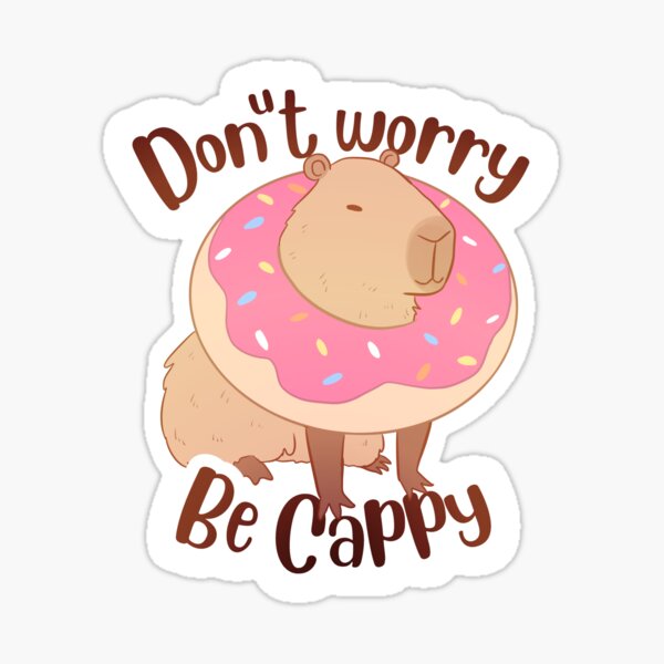 Cute funny capybara with a doughnut for capybara lovers Sticker for Sale  by Yarafantasyart in 2023