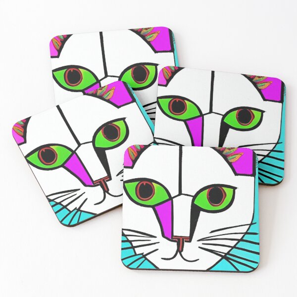 Item preview, Colorful, abstract cat wall art as prints, on canvas, or large posters. Wall art decor for your home. Choice of print sizes. designed and sold by JoelsCorner.