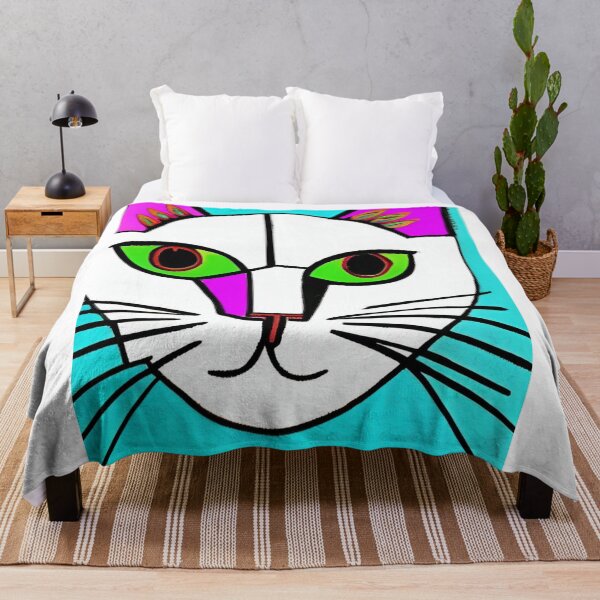 Item preview, Colorful, abstract cat wall art as prints, on canvas, or large posters. Wall art decor for your home. Choice of print sizes. designed and sold by JoelsCorner.