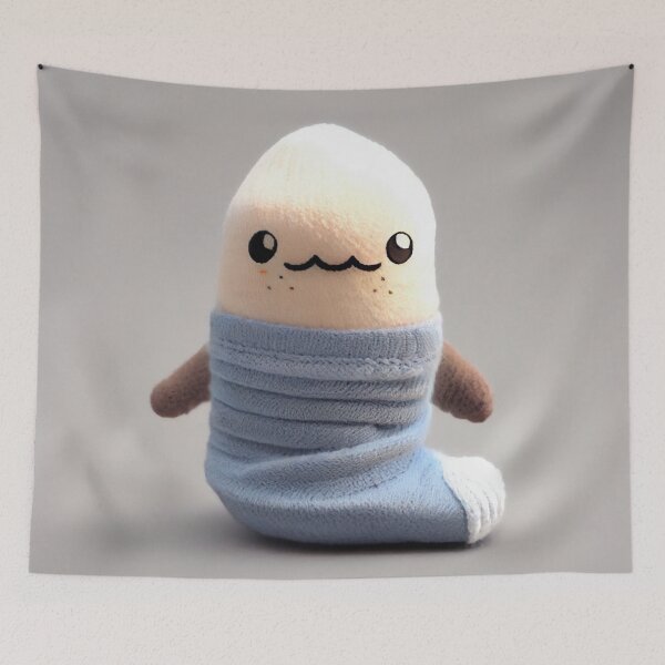 Item preview, Happy Cute Sock Puppet Digital Painting designed and sold by CodeAndColors.