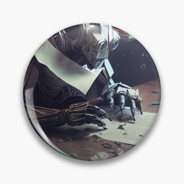 Item preview, Hard Working Robot Reading and Writing Digital Painting designed and sold by CodeAndColors.