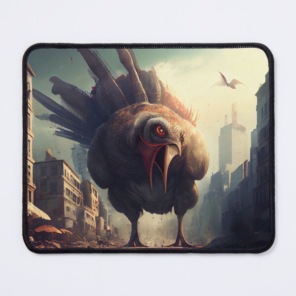 Item preview, Giant Mutant Kaiju Turkey Destroying a City Digital Painting designed and sold by CodeAndColors.