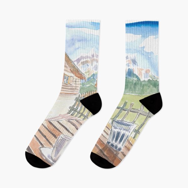Item preview, Mountain Hikings with Refreshing Break at Hut designed and sold by artshop77.