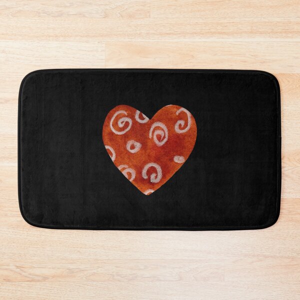 Item preview,  Red heart textured big a watercolor illustration black designed and sold by Yana Mustafina | Boho Soulful Designs.