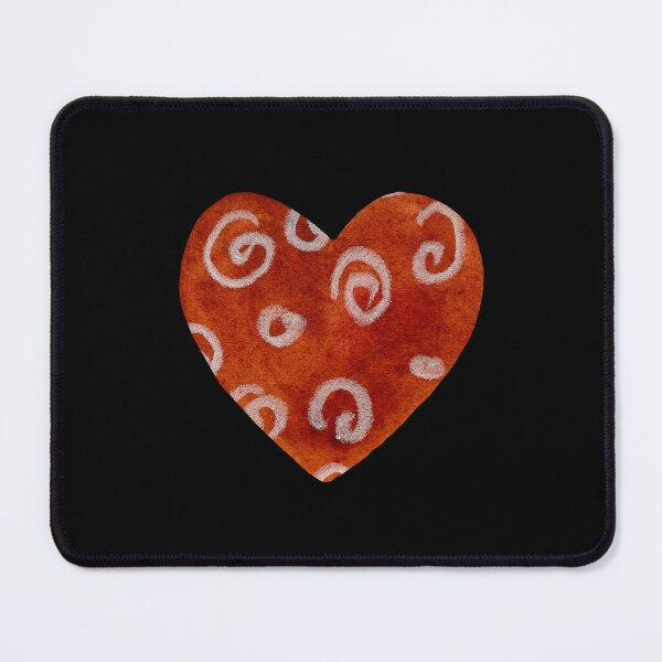 Item preview,  Red heart textured big a watercolor illustration black designed and sold by Yana Mustafina | Boho Soulful Designs.
