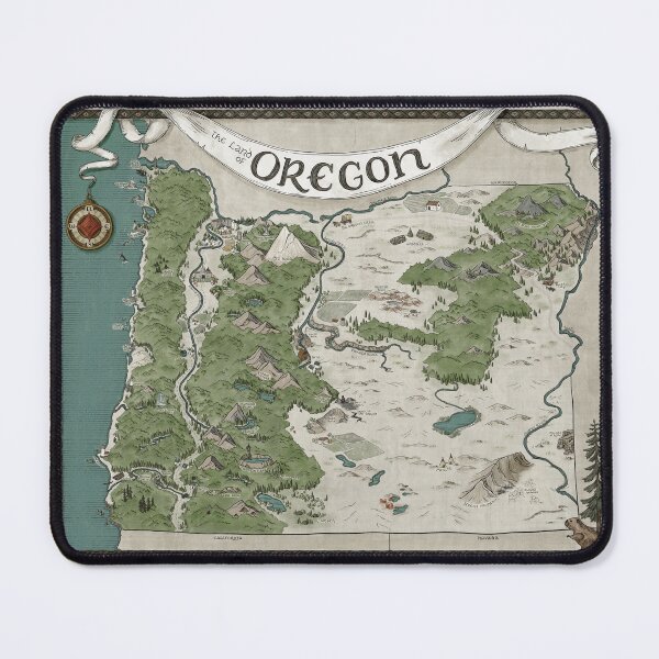 Item preview, Oregon Map - hand-drawn fantasy style illustrated map of Oregon designed and sold by Tomi Hill.