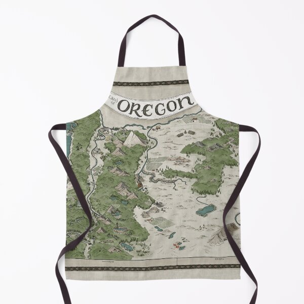 Item preview, Oregon Map - hand-drawn fantasy style illustrated map of Oregon designed and sold by Tomi Hill.