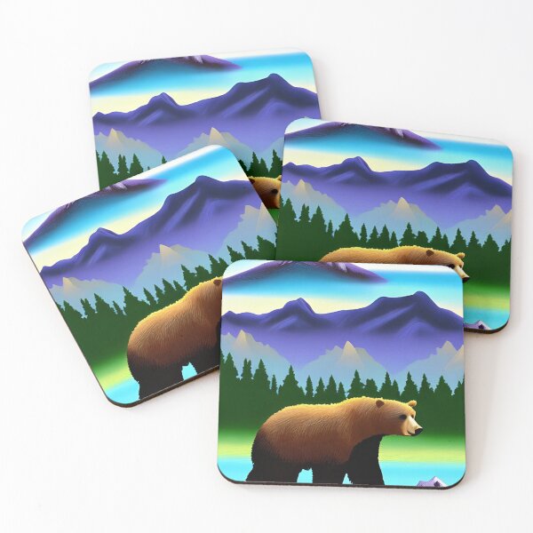 Item preview, California bear with mountains landscape designed and sold by The Love Quill.