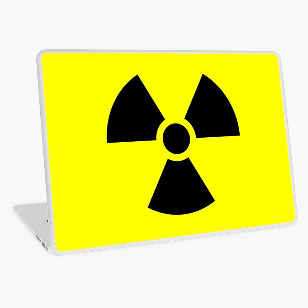 Warning Radiation T Laptop Skin