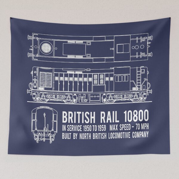 Item preview, British Rail 10800 Locomotive Train Blueprint Diagram Gift designed and sold by Maljonic.