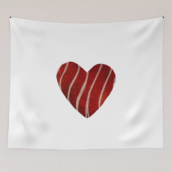 Item preview, Red big textured heart hand drawn watercolor  designed and sold by Yana Mustafina | Boho Soulful Designs.