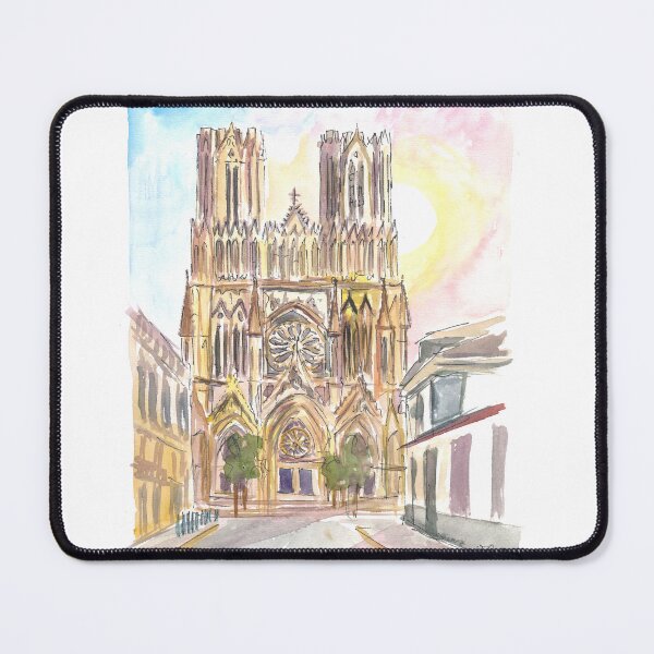 Item preview, Monumental Reims Cathedral Watercolor Impressions designed and sold by artshop77.