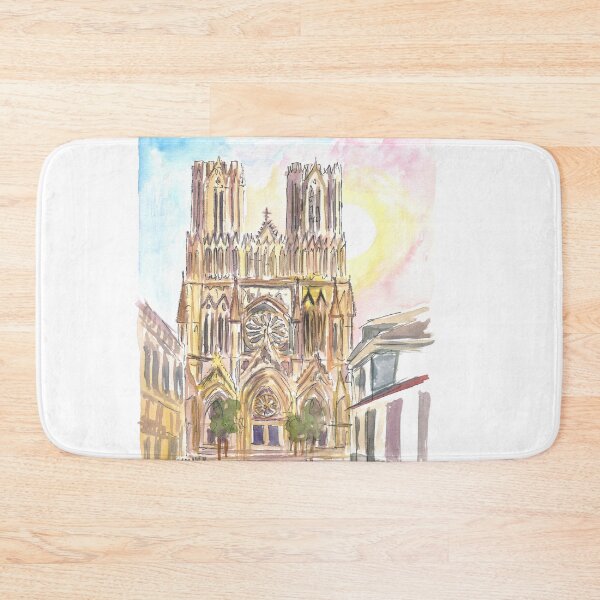 Item preview, Monumental Reims Cathedral Watercolor Impressions designed and sold by artshop77.