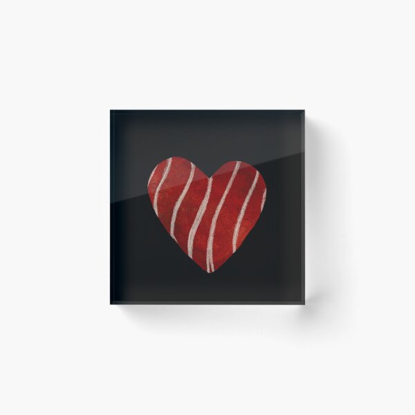 Item preview, Red big textured heart hand drawn watercolor black designed and sold by Yana Mustafina | Boho Soulful Designs.