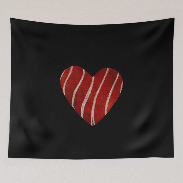 Artikelvorschau, Red big textured heart hand drawn watercolor black entworfen und verkauft von Yana Mustafina | Boho Soulful Designs.