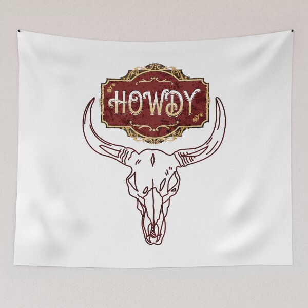 Item preview, Cow Skull Wild West Western Howdy designed and sold by artfulnotebook.