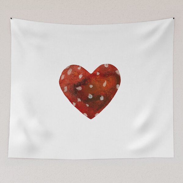 Item preview, Heart textured a watercolor illustration hand drawn  designed and sold by Yana Mustafina | Boho Soulful Designs.