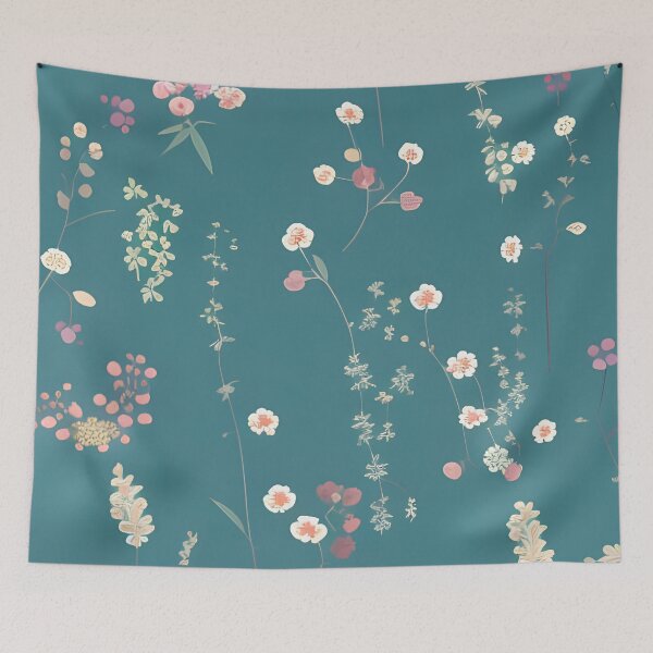 Item preview, Teal Flowers Pattern designed and sold by maddie-illus.