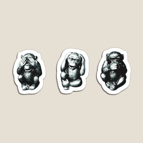 Item preview, See No Evil, Hear No Evil, Speak No Evil Chimps Icons designed and sold by Gogmagosh.