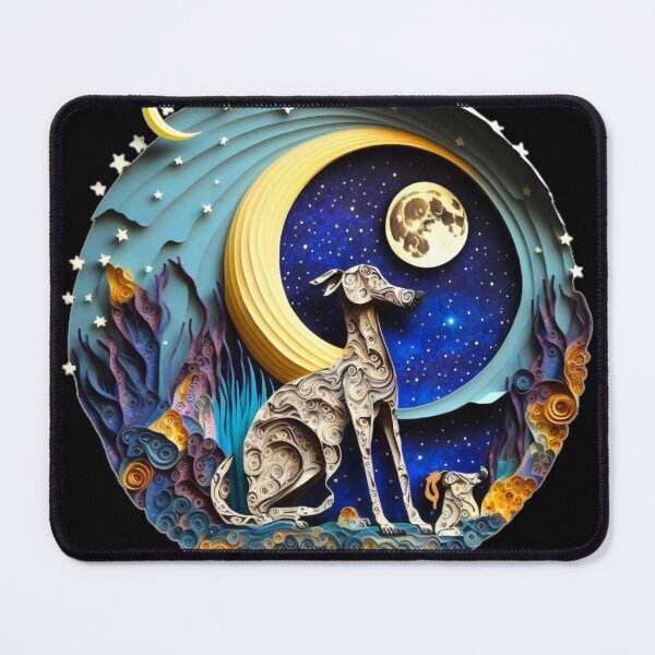 Item preview, Greyhound Dog in Space Full Moon Planets Stars Cute Abstract designed and sold by Lovedogz4life.