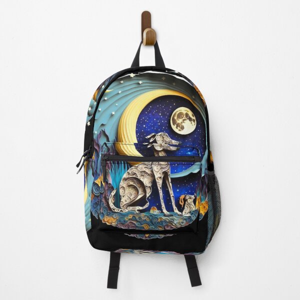 Item preview, Greyhound Dog in Space Full Moon Planets Stars Cute Abstract designed and sold by Lovedogz4life.