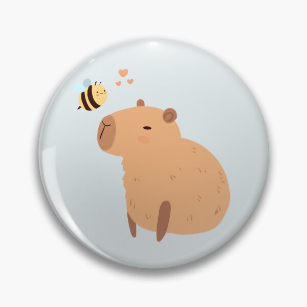 Item preview, capybara with a cute bee friends - bee cappy - be happy - a cute cartoon capybara chilling designed and sold by Yarafantasyart.