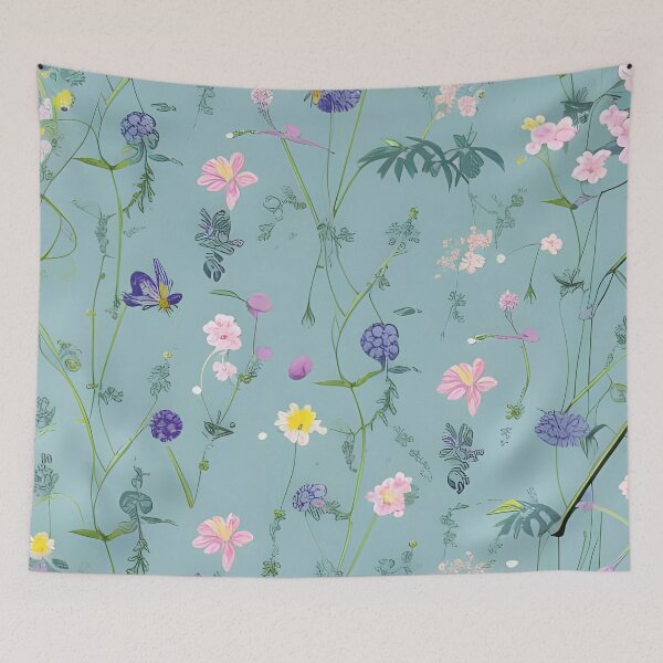 Item preview, Pale Blue Flowers Pattern designed and sold by maddie-illus.