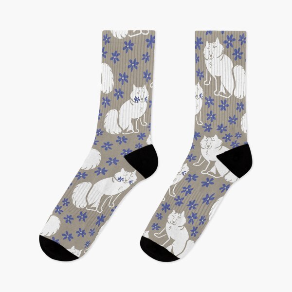 Item preview, Fox pattern in scandinavian style soft brown and peri  designed and sold by belettelepink.