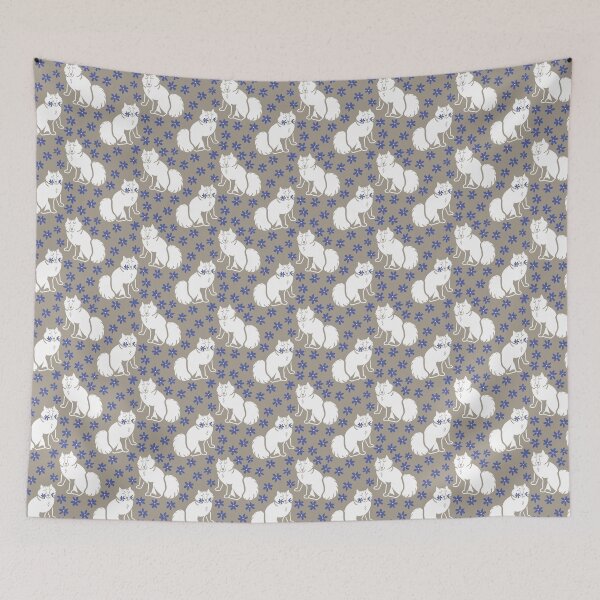 Item preview, Fox pattern in scandinavian style soft brown and peri  designed and sold by belettelepink.