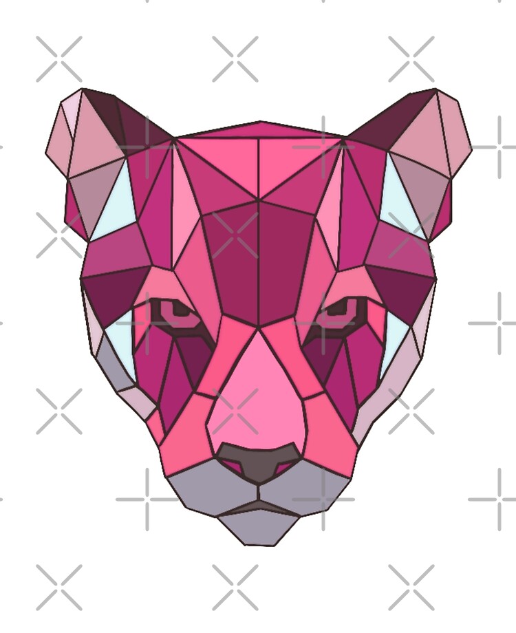 Pink panther logo design. Polygonal style. Stock Vector